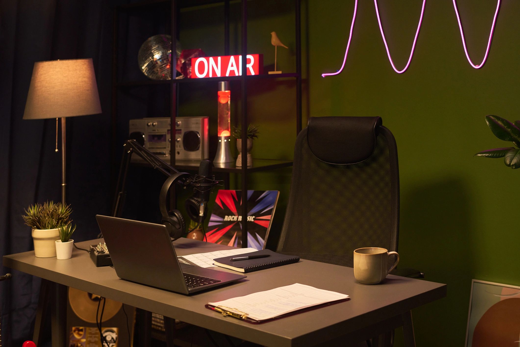 Podcast and video production studio setup
